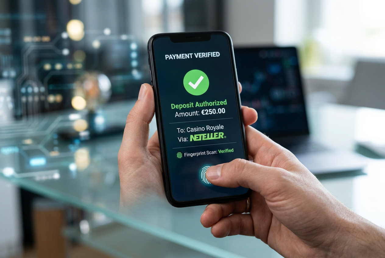 Biometrické ověření platby Neteller v mobilní aplikaci